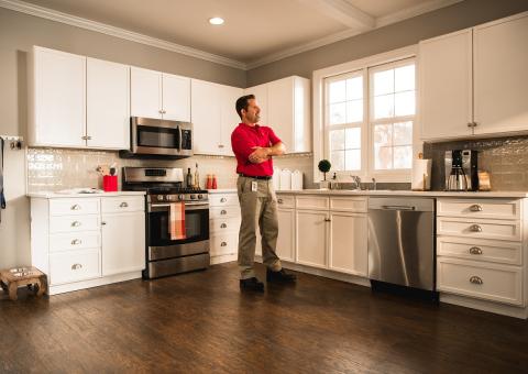 Man in kitchen